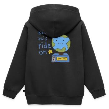 Keep This Ride On Cute Kawaii Earth - Kids Premium Organic Zip-up Hoodie - black - Back - AI Model Kid Male (0cm)