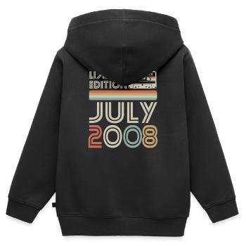 Cassette - Best of July 2008 - Anniversaire - Sweat Premium à capuche zippé enfant bio - noir - Dos - AI Model Kid Male (0cm)