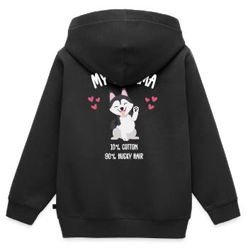 Pyjama en poil de husky pour chien - Sweat Premium à capuche zippé enfant bio - noir - Dos - AI Model Kid Male (0cm)