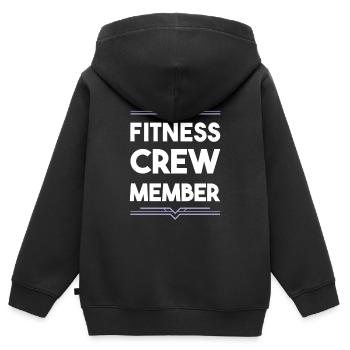 Fitness Crew - Kids Premium Organic Zip-up Hoodie - black - Back - AI Model Kid Male (0cm)