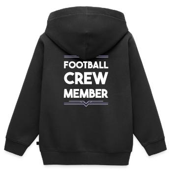 Football Crew - Kinder Premium Organic Zip Hoodie - Schwarz - Hinten - AI Model Kid Male (0cm)