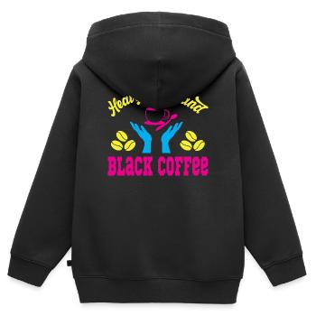 Heavy Metal und Schwarzkaffee Festival Death Metal - Kinder Premium Organic Zip Hoodie - Schwarz - Hinten - AI Model Kid Male (0cm)