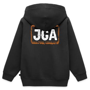 Enterrement de vie de garçon - Sweat Premium à capuche zippé enfant bio - noir - Dos - AI Model Kid Male (0cm)
