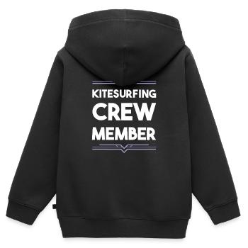 Équipe de kitesurf - Sweat Premium à capuche zippé enfant bio - noir - Dos - AI Model Kid Male (0cm)