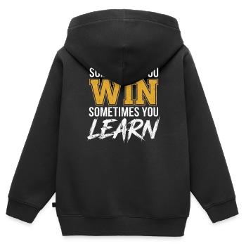 Win or Learn: Growth Mindset - Kids Premium Organic Zip-up Hoodie - black - Back - AI Model Kid Male (0cm)
