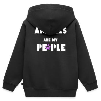 Animals are my people  - Kids Premium Organic Zip-up Hoodie - black - Back - AI Model Kid Male (0cm)