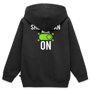 Vert de la mode de la Folie - Sweat Premium à capuche zippé enfant bio - noir - Dos - AI Model Kid Male (0cm)