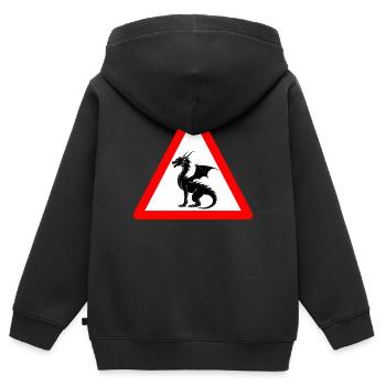 Méfiez-vous des dragons à venir - Sweat Premium à capuche zippé enfant bio - noir - Dos - AI Model Kid Male (0cm)