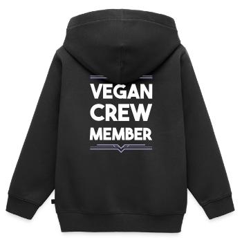 Vegan Crew - Kids Premium Organic Zip-up Hoodie - black - Back - AI Model Kid Male (0cm)