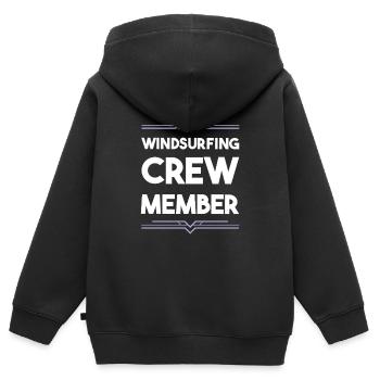 Équipage de planche à voile - Sweat Premium à capuche zippé enfant bio - noir - Dos - AI Model Kid Male (0cm)