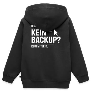 No Backup? No Mercy - Kids Premium Organic Zip-up Hoodie - black - Back - AI Model Kid Male (0cm)