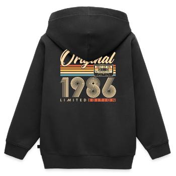 40 Birthday 40 Years 1986 Vintage Born - Kids Premium Organic Zip-up Hoodie - black - Back - AI Model Kid Male (0cm)