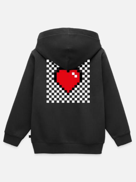 2 heart - Kinder Premium Organic Zip Hoodie - Schwarz