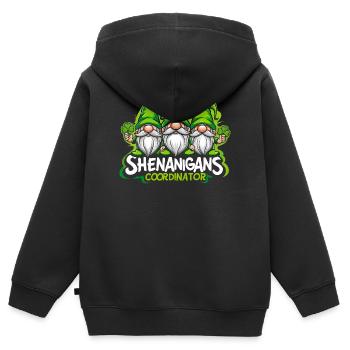 Shenanigans Koordinator Gartenzwerg - Kinder Premium Organic Zip Hoodie - Schwarz - Hinten - AI Model Kid Male (0cm)