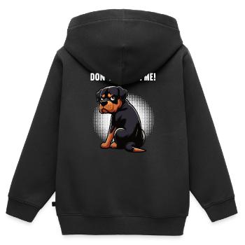 Ne me dérange pas, propriétaire de rottweiler - Sweat Premium à capuche zippé enfant bio - noir - Dos - AI Model Kid Male (0cm)