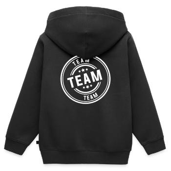 Team - Kids Premium Organic Zip-up Hoodie - black - Back - AI Model Kid Male (0cm)