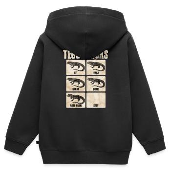 Tegu Tricks Reptile Tricks Cards - Kids Premium Organic Zip-up Hoodie - black - Back - AI Model Kid Male (0cm)