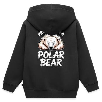 Eisbär Sprüche Eisbären Lustiges Eisbär Geschenk - Kinder Premium Organic Zip Hoodie - Schwarz - Hinten - AI Model Kid Male (0cm)