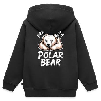 Eisbär Sprüche Eisbären Lustiges Eisbär Geschenk - Kinder Premium Organic Zip Hoodie - Schwarz - Hinten - AI Model Kid Male (0cm)