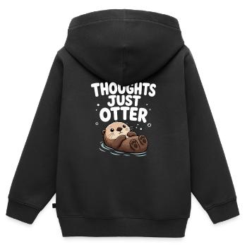 No thoughts, just otters. Cutter, funnier - Kids Premium Organic Zip-up Hoodie - black - Back - AI Model Kid Male (0cm)