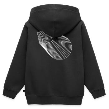 Spirale en ligne géométrique - Sweat Premium à capuche zippé enfant bio - noir - Dos - AI Model Kid Male (0cm)
