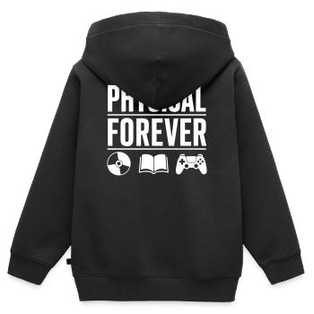 Gaming Physique Éternel Geek - Sweat Premium à capuche zippé enfant bio - noir - Dos - AI Model Kid Male (0cm)