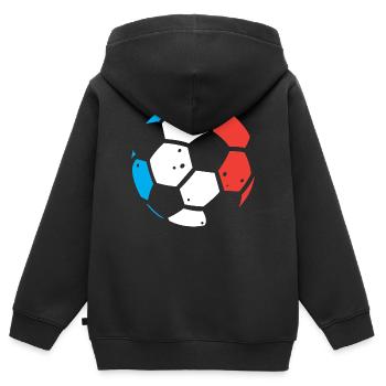 Ballon de la Coupe du Monde avec drapeau français pour les fans de football - Sweat Premium à capuche zippé enfant bio - noir - Dos - AI Model Kid Male (0cm)
