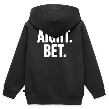 Alles klar. Wette. - Kinder Premium Organic Zip Hoodie - Schwarz - Hinten - AI Model Kid Male (0cm)