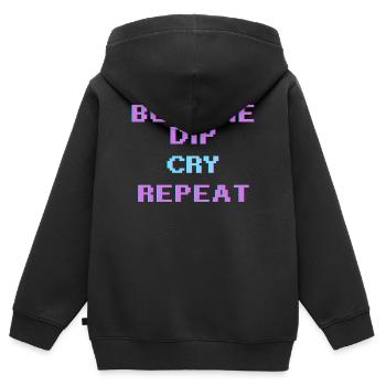Funny Crypto Investor Buy The Dip Trading T-Shirt - Kids Premium Organic Zip-up Hoodie - black - Back - AI Model Kid Male (0cm)