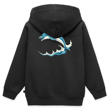 Dauphin Dauphins T-shirt Cadeau - Sweat Premium à capuche zippé enfant bio - noir - Dos - AI Model Kid Male (0cm)