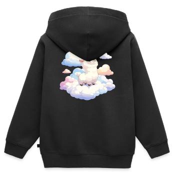 Cloud lamb in dream light - Kids Premium Organic Zip-up Hoodie - black - Back - AI Model Kid Male (0cm)