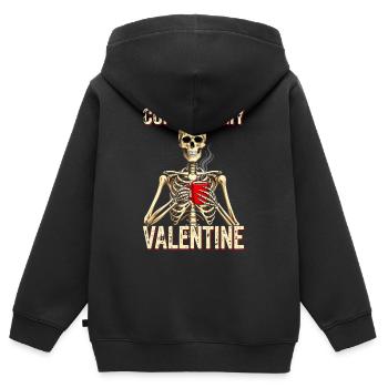 Le café est mon squelette de Saint-Valentin - Sweat Premium à capuche zippé enfant bio - noir - Dos - AI Model Kid Male (0cm)