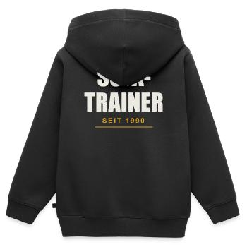 Sofa Trainer Seit 1990 - Kinder Premium Organic Zip Hoodie - Schwarz - Hinten - AI Model Kid Male (0cm)