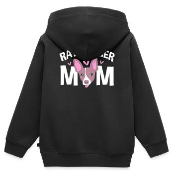Rat Terrier - Kinder Premium Organic Zip Hoodie - Schwarz - Hinten - AI Model Kid Male (0cm)