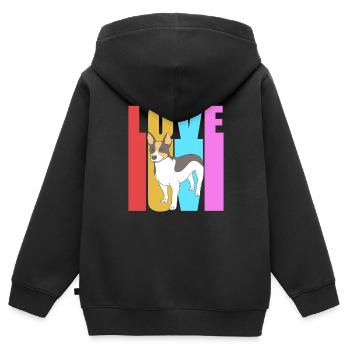 Rat Terrier - Kinder Premium Organic Zip Hoodie - Schwarz - Hinten - AI Model Kid Male (0cm)