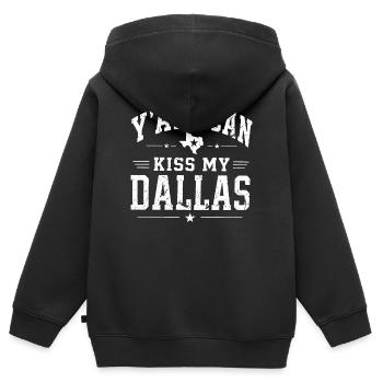 Y'all Can Kiss My Dallas Attitude - Kids Premium Organic Zip-up Hoodie - black - Back - AI Model Kid Male (0cm)