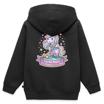 Unicorn Field Hockey: Close to the Ball - Kids Premium Organic Zip-up Hoodie - black - Back - AI Model Kid Male (0cm)