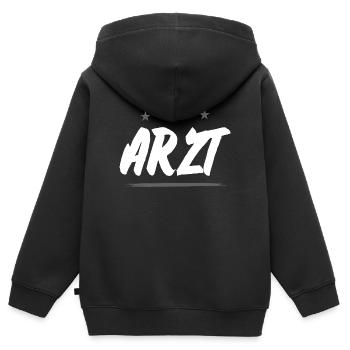 Profession de médecin - Sweat Premium à capuche zippé enfant bio - noir - Dos - AI Model Kid Male (0cm)