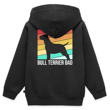 Bull terrier - Sweat Premium à capuche zippé enfant bio - noir - Dos - AI Model Kid Male (0cm)