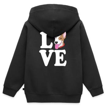 Bull terrier - Sweat Premium à capuche zippé enfant bio - noir - Dos - AI Model Kid Male (0cm)