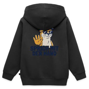 Cooler Spruch Lustiger Otter - Kinder Premium Organic Zip Hoodie - Schwarz - Hinten - AI Model Kid Male (0cm)