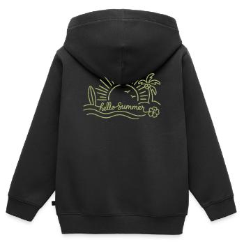 Bonjour plage du coucher de soleil d’été - Sweat Premium à capuche zippé enfant bio - noir - Dos - AI Model Kid Male (0cm)