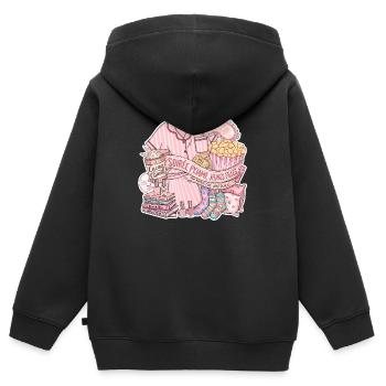 Soirée Pyjama Jeunes Filles - Sweat Premium à capuche zippé enfant bio - noir - Dos - AI Model Kid Male (0cm)