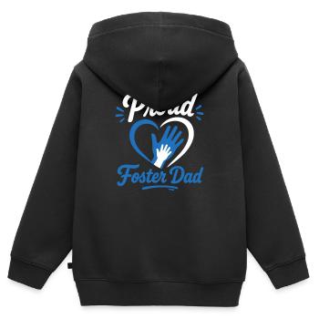 Papa d’accueil fier - Sweat Premium à capuche zippé enfant bio - noir - Dos - AI Model Kid Male (0cm)