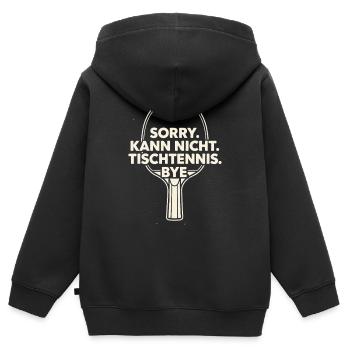 Sorry Kann Nicht Tischtennis Bye - Kinder Premium Organic Zip Hoodie - Schwarz - Hinten - AI Model Kid Male (0cm)