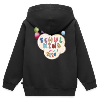 Schulkind 2026  Einschulung - Kinder Premium Organic Zip Hoodie - Schwarz - Hinten - AI Model Kid Male (0cm)