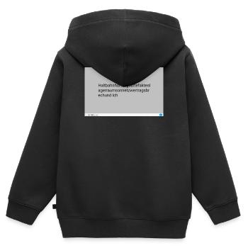 Kryptische Textmuster Grau Neon - Kinder Premium Organic Zip Hoodie - Schwarz - Hinten - AI Model Kid Male (0cm)