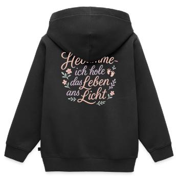 Hebamme: Leben ans Licht - Kinder Premium Organic Zip Hoodie - Schwarz - Hinten - AI Model Kid Male (0cm)