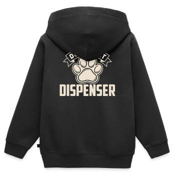Citation drôle pour un distributeur de friandises pour chien - Sweat Premium à capuche zippé enfant bio - noir - Dos - AI Model Kid Male (0cm)