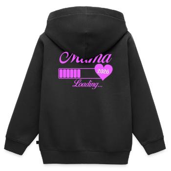 Mama 2026 Loading Herz - Kinder Premium Organic Zip Hoodie - Schwarz - Hinten - AI Model Kid Male (0cm)